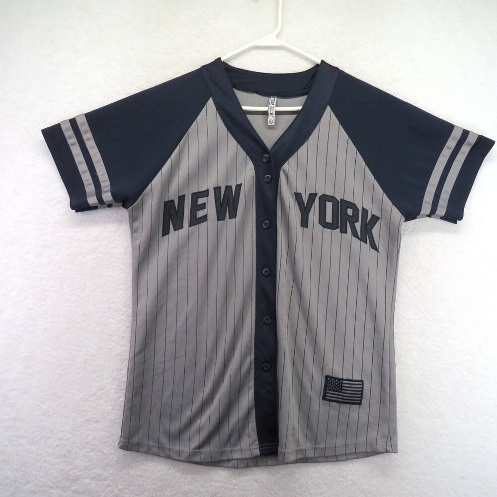 New York Baseball Jersey‎ Shirt Mens Large MLB Pinstripe True Rock